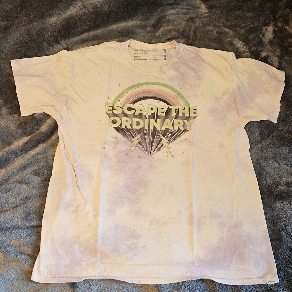 RSQ Tie-Dye T-Shirt - Purple and Cream